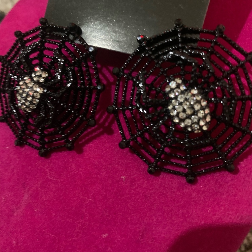 Spider web earrings nwot
